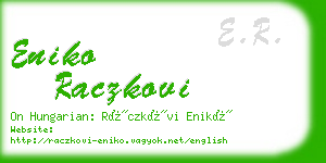 eniko raczkovi business card